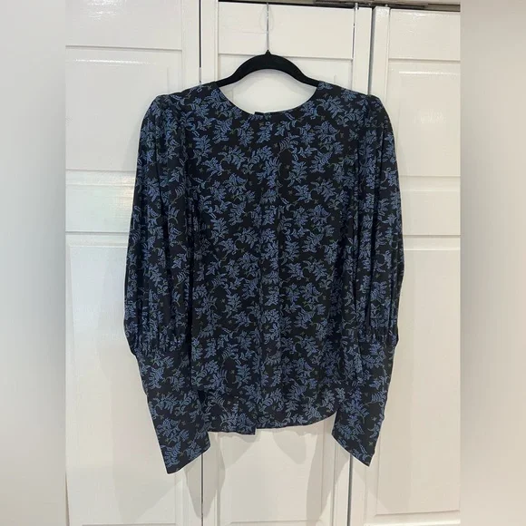NWOT Veronica Beard Clarke Puff Sleeve Floral Blouse with Button Down Back - Picture 4 of 9